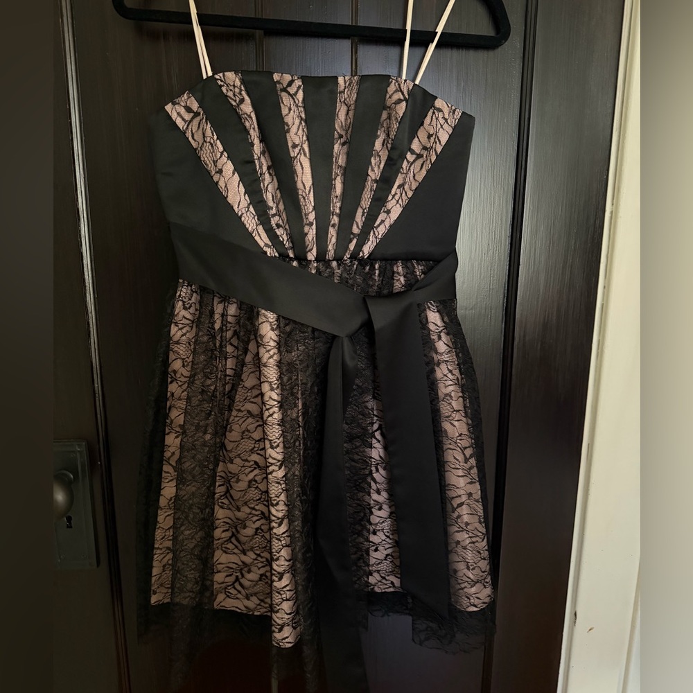 Max & Cleo Black and Pink Lace Dress